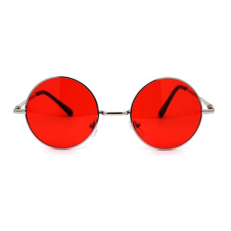 round red lens sunglasses